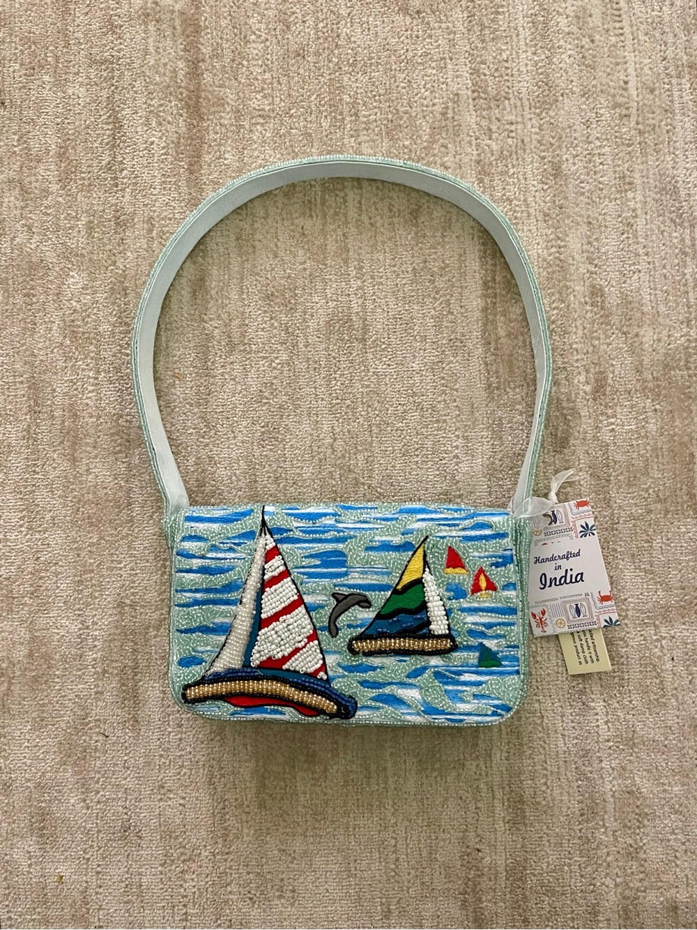 🎉💙 VIRAL Beaded Sailboat Bag